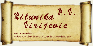 Milunika Virijević vizit kartica
